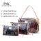 Ρόδινη καλλυντική τσάντα PVC νυφών αποθήκευσης σχεδίων λωρίδων